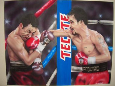 De La Hoya VS Pacquiao
Keywords: Airbrush portrait boxing Delahoya Pacquiao