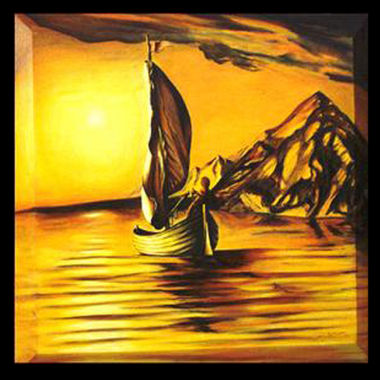 Passage
Oil on canvas.  over 100 layers of translucent color applied.
Keywords: oil painting  surreal 